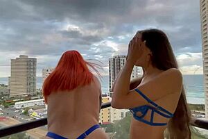 Lesbians have big tits and big asses in a sensual outdoor experience