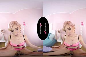 Fake shemale sex with transsexual star caught in VR porn video