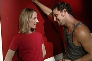 Natural tits blonde young rides a hairy stud various positions