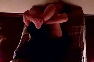 Passionate blowjob in the night from cute teen