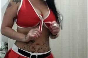 Dinni cat's Christmas gift: Busty MILF hot and steamy video