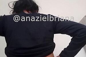 This hot brunette loves anal sex so much that she does it with her neighbor for a creampie