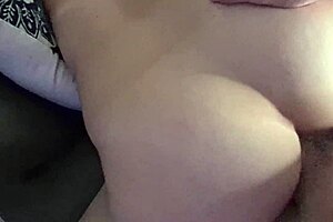 Amateur gets her small tits creampied dog style with cum and piss!