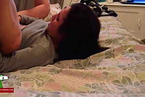 Pamela with big tits and big ass gets roughed around in homemade porn video