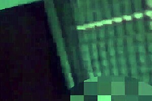 American wife enjoys solo sex at gloryhole with fingers and tongue