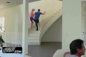 Sports sex with young horny step sister sucks big cock