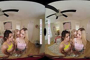 Three College Slutty girls fuck a big hard dick in their College dormitory room