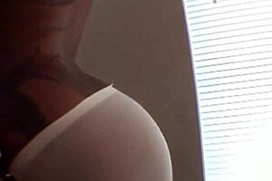 18-year-old amateur ebony gives a blowjob and swallows cum