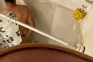 Bathroom secret film of horny hostel guests