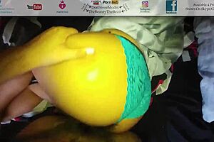 Young couple sex in thong and big ass girl anal scene