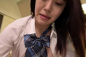 Fresh faced Japanese girl fucked and gets creampied in home video