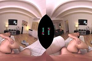 Natural tits are seen as Ella Knox bounces during a romp in different positions