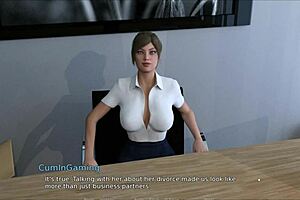 big boobs and ass teen gets teased before making out in the office