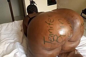 African black girl with big behind swings her of her behinds while on the highway