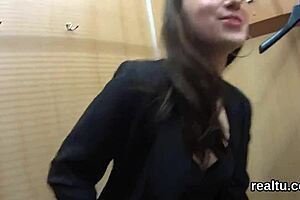 POV of European teeny gets her tight asshole stretched to the limit