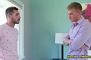 Hot straight guy’s got the asshole stretched by gay porn video