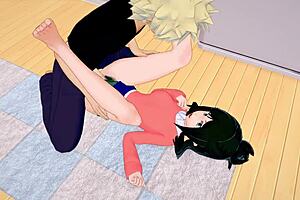 The 3D hentai video with hero academia featuring slim Inko Midoriya's body as she returns