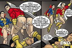 Cartoon hero gets the taste of hot gay sex and group sex