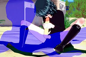 The anime Adult Movie: A man with one punch and inserted into a woman while performing cunnilingus in Japanese porn
