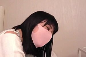 An amateur Japanese girl shows her shy and passive sexuality in the home video shooting