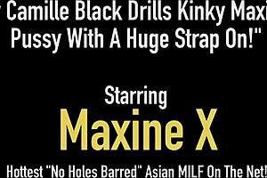 Lesbian MILF Camila black back sex fucks her slutty Asian want for a strap on
