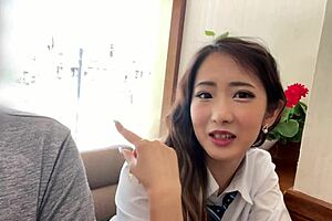 Japanese teen with small tits big ass lay on her bed and have her twat fingered until she orgasms