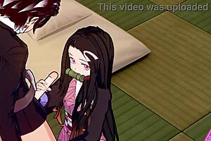 Watch hot non-cuts of a demon slayer getting a handjob and blowjob in this porn video