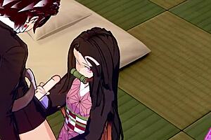Watch hot non-cuts of a demon slayer getting a handjob and blowjob in this porn video