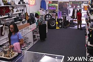 A slut of the year 2015 takes her nasty cock wallowing to the next level as she gets her pussy and ass drilled by a big meat stick inside the store