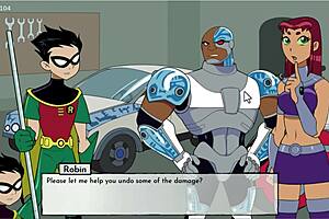 18titans episode 33: Big breasts and double vag for sex