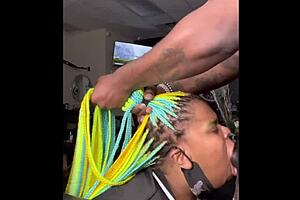 Bukakke, creampie in mouth with black cock and facial Johnston firing person