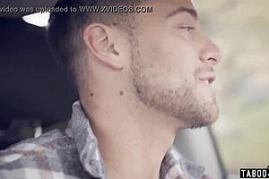 A threesome with a teen and big cocks — riding and blowjob and double penetration