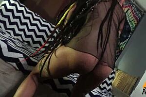 Caroleta Roots hot lingerie scenes and dancing in a raunchy bedroom homemade video