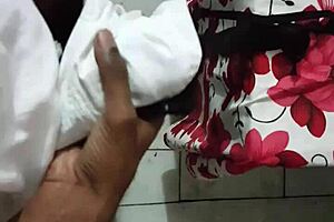 Shy and rising from within the tempting Indian aunty woman