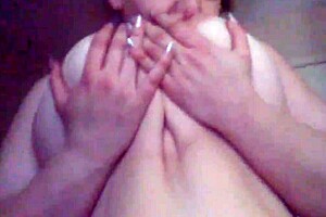 Small wonder hot wife which has big boobs touches her husband for sex