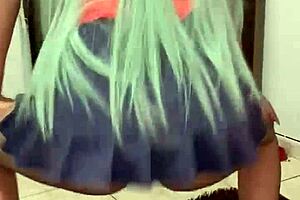 Except strip for the dance in her mini skirt and lingerie for the video verification