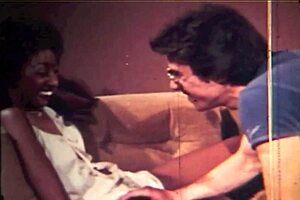 Antique porn: A hot white guy has sex with white granny interracial black babe