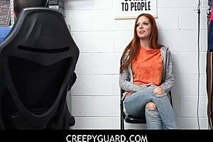 Hot blonde milf gets caught and banned by a perverted cop