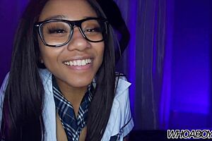 Horny dark skin goddess Amari Gold sucks huge cocks in this High Definition video