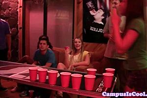 18-year old college student gets a blowjob from behind