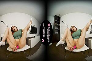 Virtual erotica with a real life redhead in VR porn
