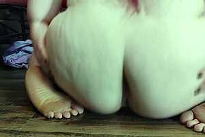 Boob job and anal play with a big booty Shemale