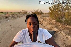 Ebony step uncle gets his cock sucked then fucked by Ebony step uncle
