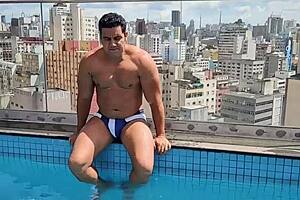 Naked gay sex in the pool and bath with Yuri