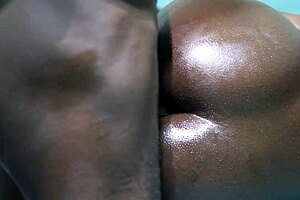 Ebony gets her pussy full and monster cock