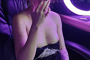 There’s a stunning woman, who smokes a cigarette
