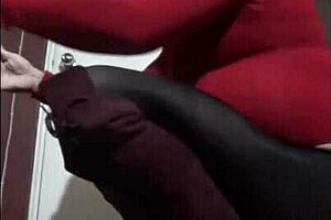 Horny cross dressing girl begging to get a real one gives a blowjob to a dildo
