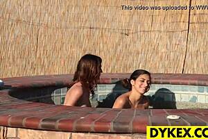Lesbian teens are getting frisky with other teens in the steamy outdoors