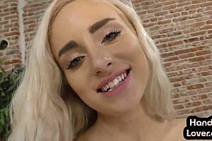 21 year old girl Amateur POV Handjob and she loves it