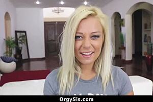 Friends share a blowjob in POV